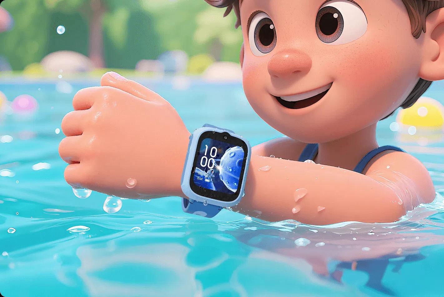 Modré TCL Movetime Family Watch 48 s odolností IP68 a 2ATM