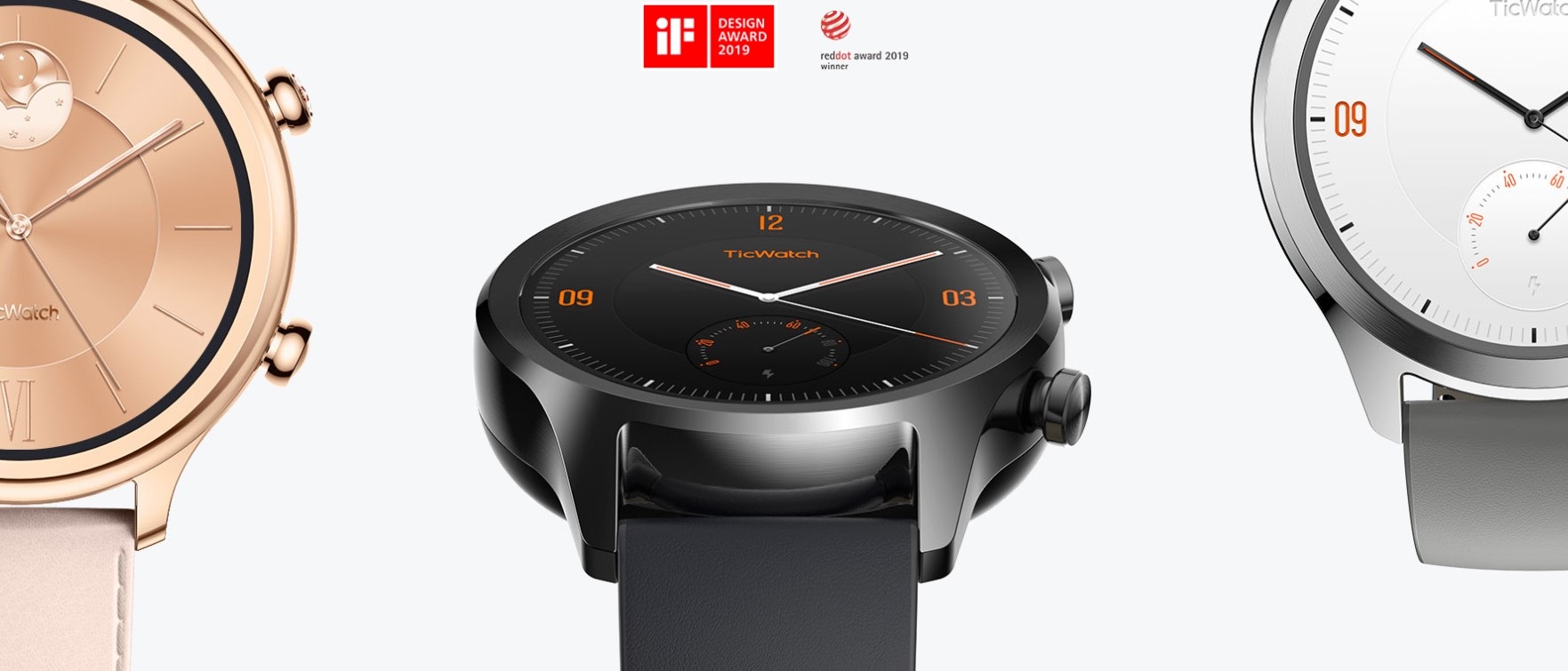 Pohodlný funkční design chytrých hodinek Ticwatch C2 si zamilujete, jejich design byl také oceněn reddot award 2019