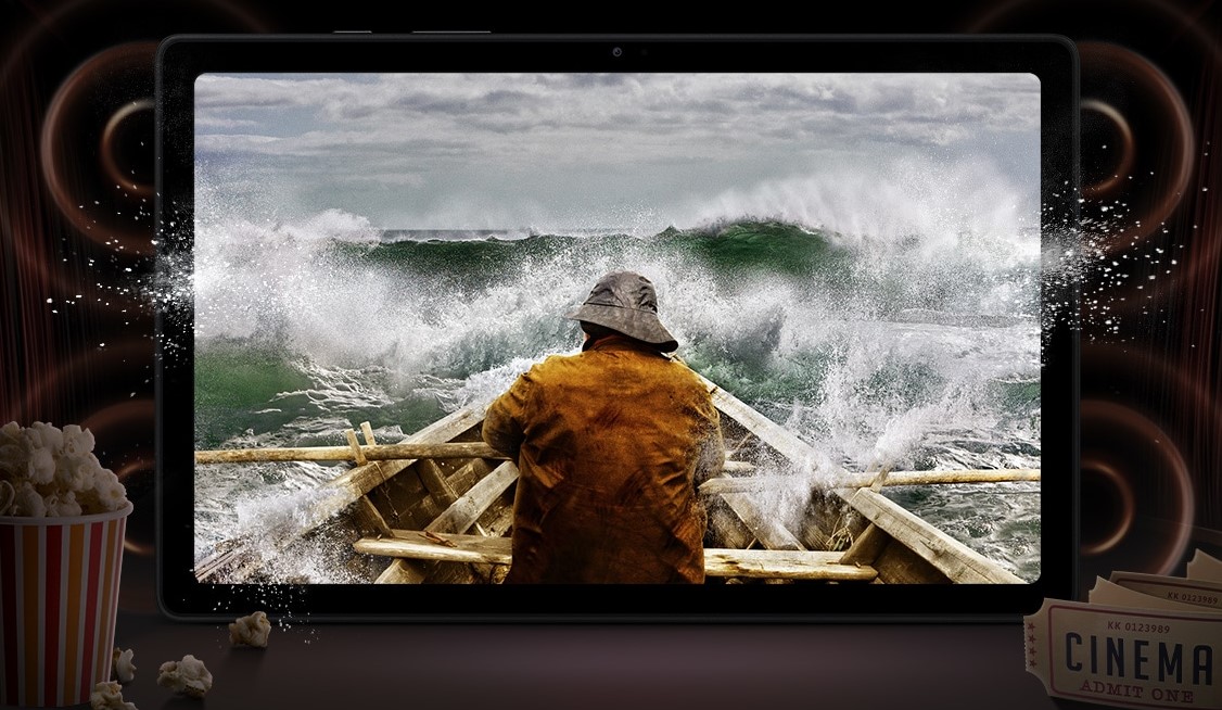 Zamávejte kinu sbohem, tablet Samsung Galaxy Tab A7 2020 je vybaven technologií Dolby Atmos, takže kino máte na dosah ruky