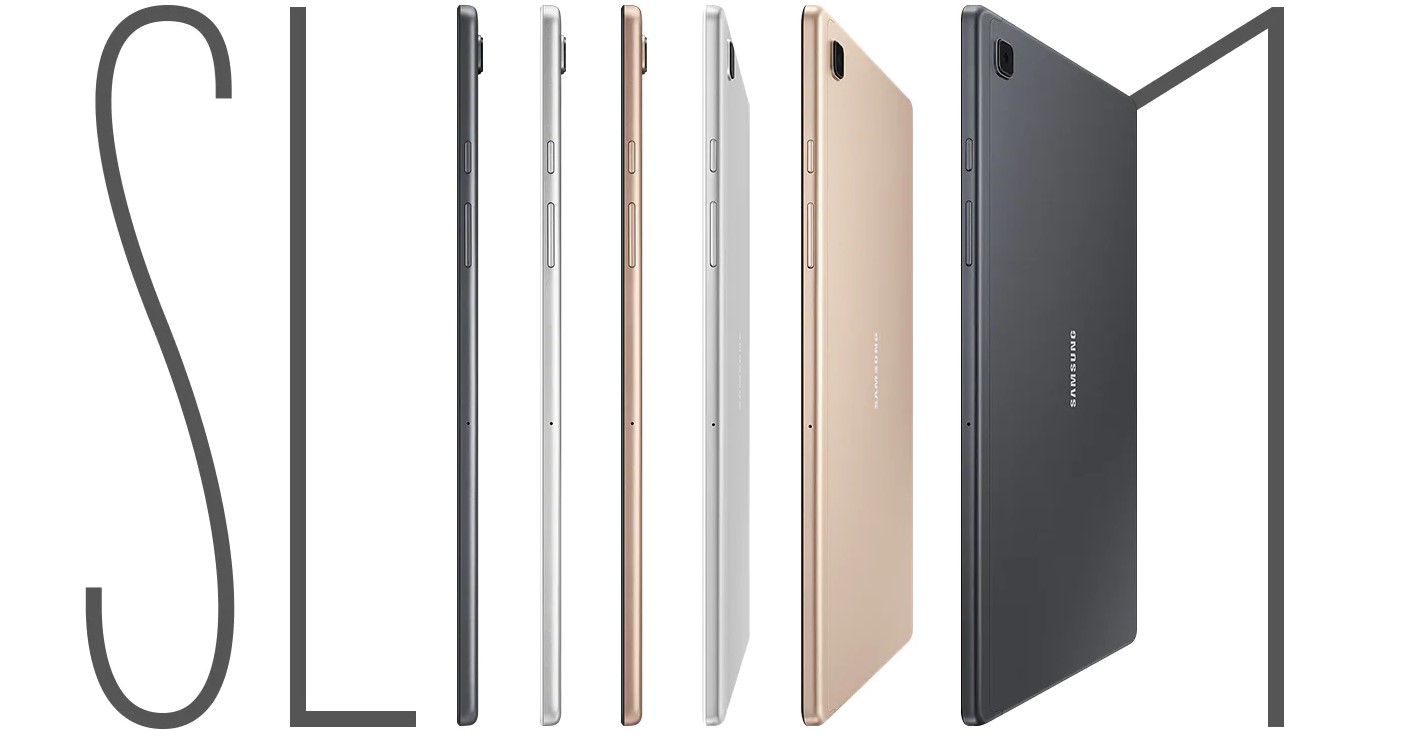 Tenoučké kovové tělo tabletu Samsung Galaxy Tab A7 vás uchvátí