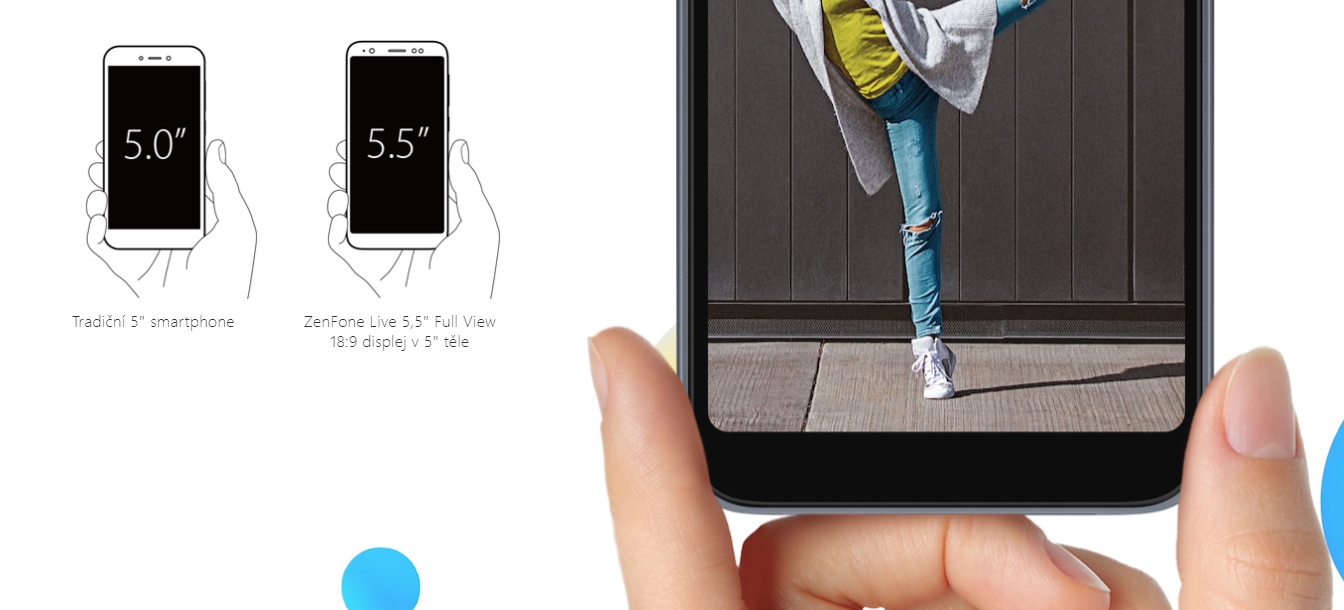 V malém těle ASUS Zenfone Live L1 se ukrývá obrovský 5.5" displej s tenkými rámečky kolem něj