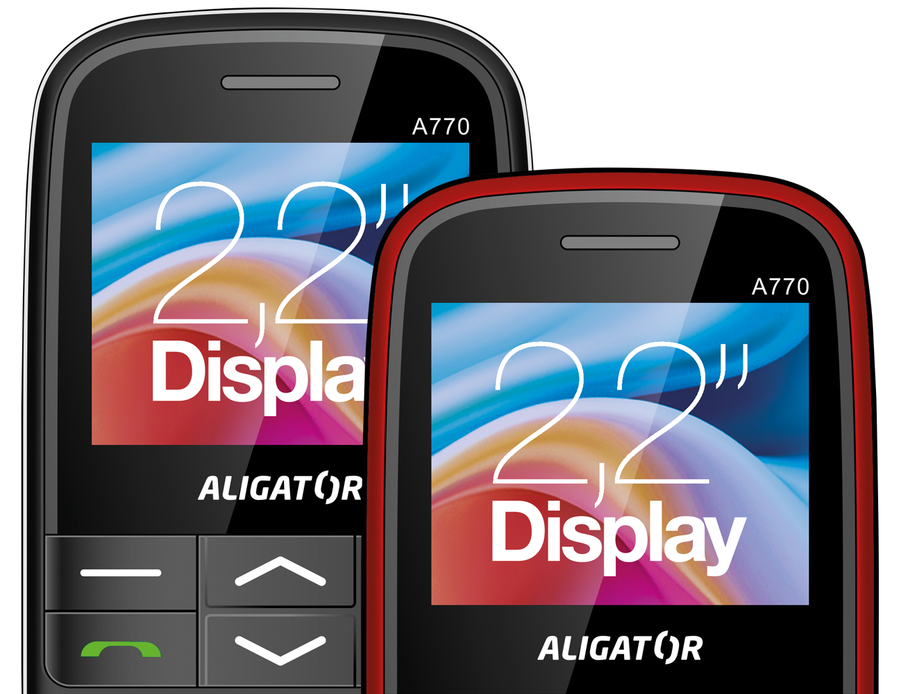 Prostorný displej Aligator A770 s velkým písmem