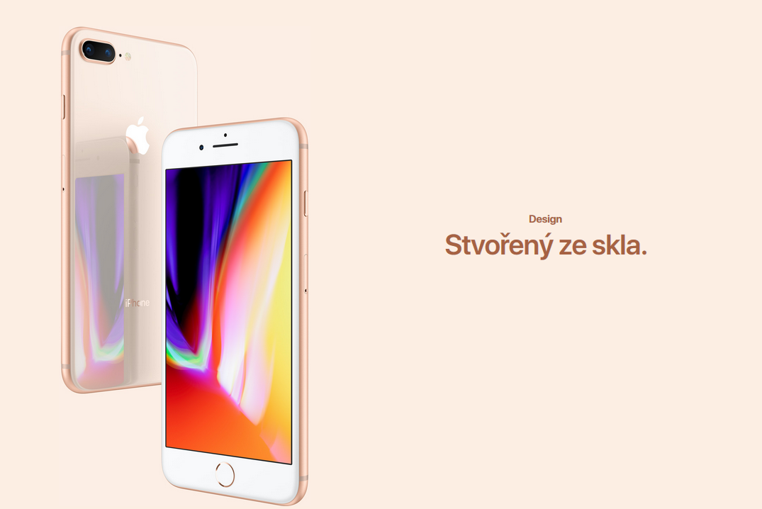 Nejnovější generace Apple iPhone 8 má záda ze skla