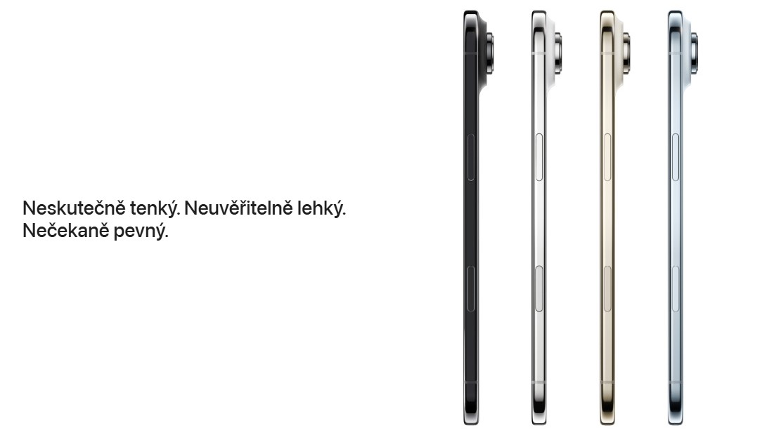 Boční profil telefonu Apple iPhone Air