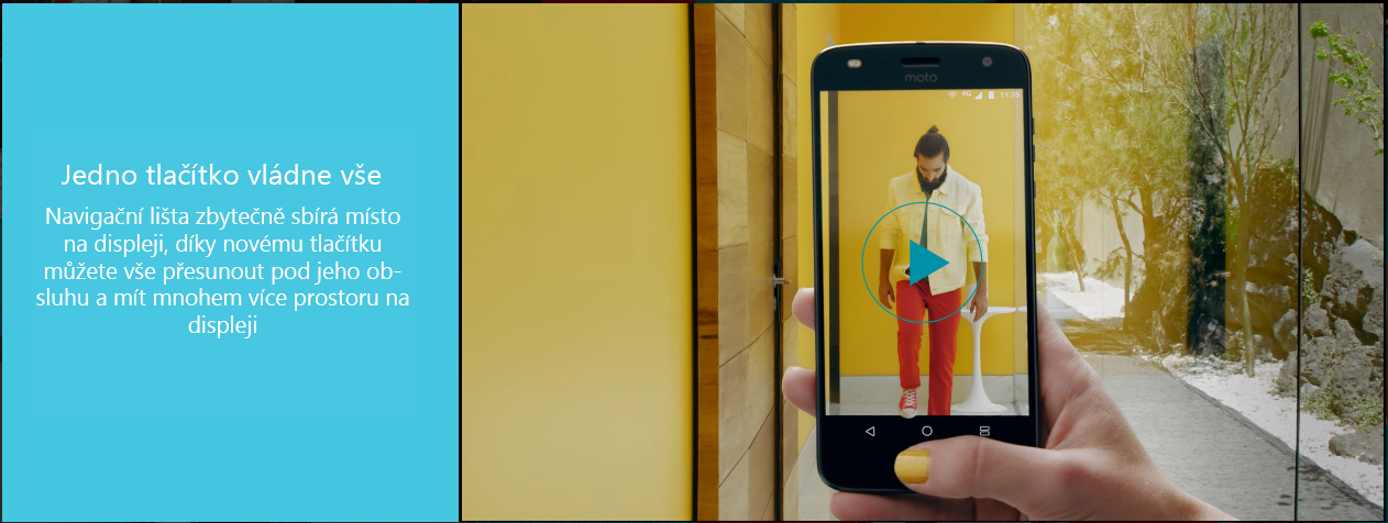 Jedno tlačítko vládne vše, zapomeňte na navigační lištu a ušetřete si místo na displeji s moto Z2 Play