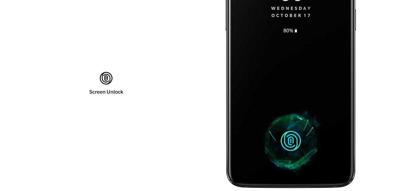 Odemykání rychlé jako blesk, nově však integrované do displeje, OnePlus 6T nabídne čtečku otisků prstů v displeji