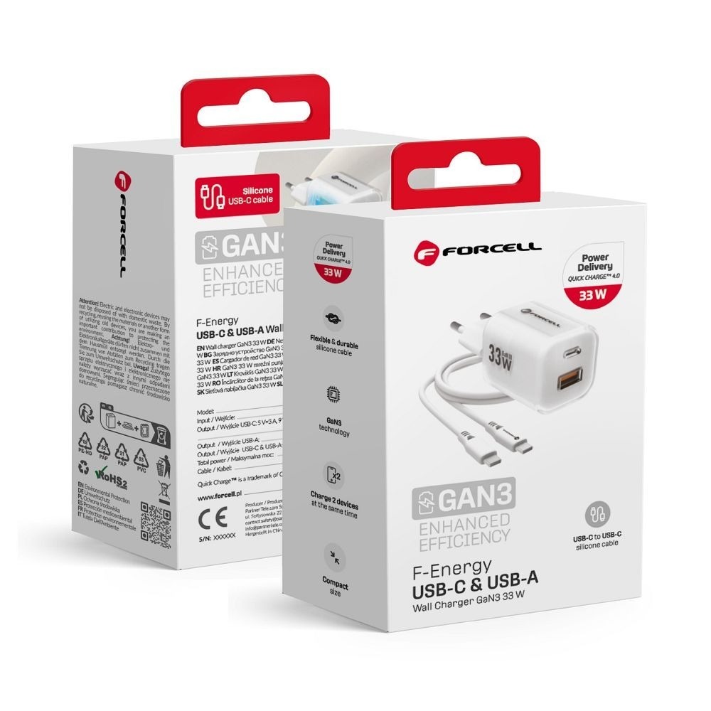 Forcell F-Energy 33W nabíječka s kabelem balení