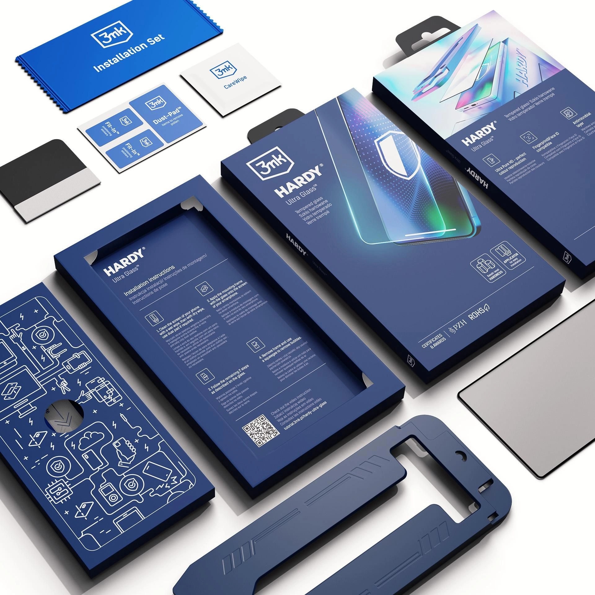 3mk HARDY Ultra Glass – se snadným aplikátorem pro jednoduché nalepení