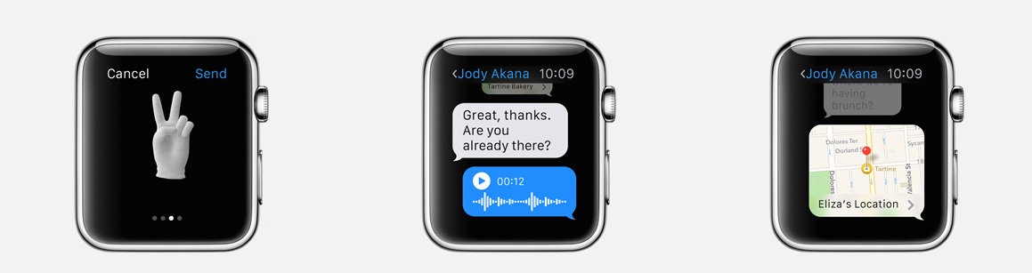 Možností reakcí na zprávy s Apple Watch je mnoho