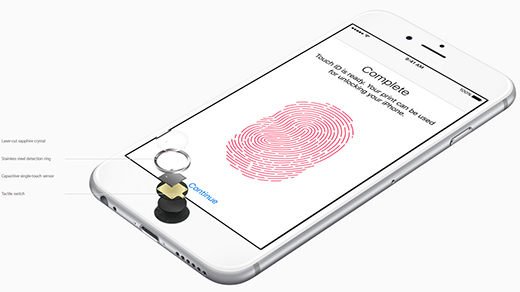2x rychlejší čtečka otisků prstů Touch ID nového iPhone 6S