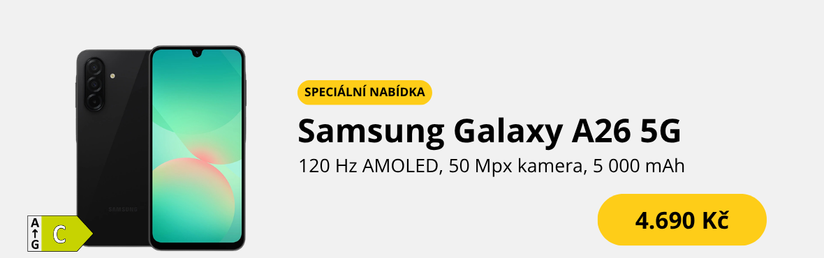 Galaxy A26 nyní za nejnižší cenu na internetu