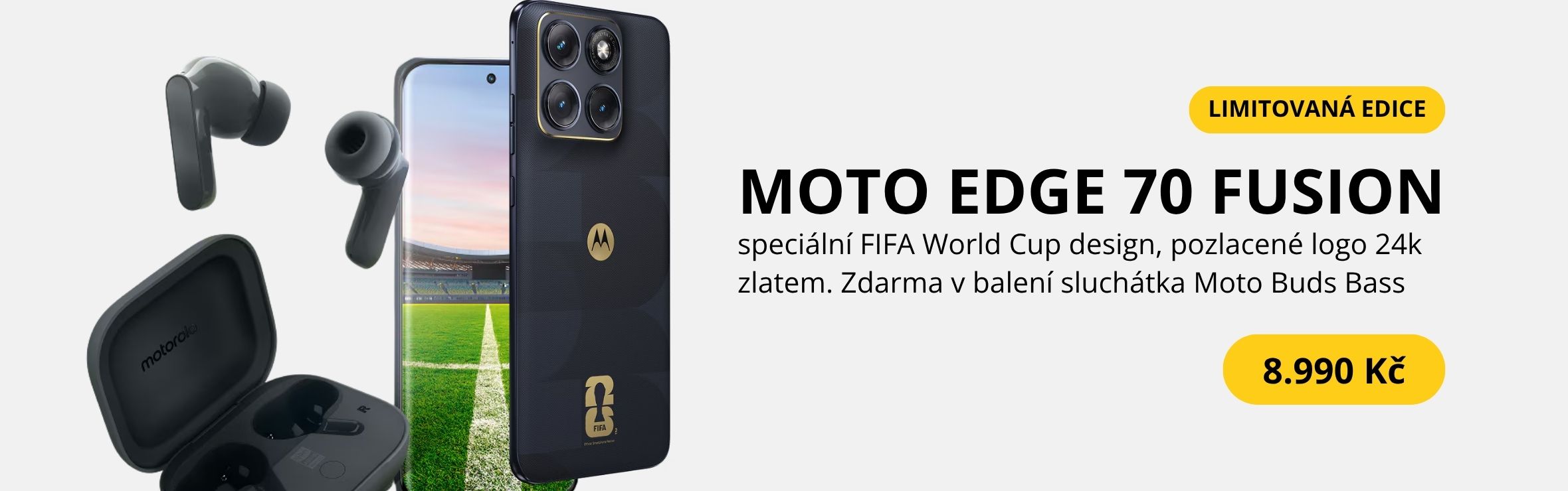 Motorola EDGE 70 Fusion FIFA edice za nejnižší cenu + sluchátka zdarma