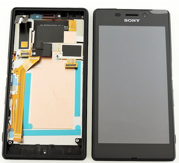 LCD displej + dotyková plocha + rám Sony Xperia M2 Aqua D2403 černý