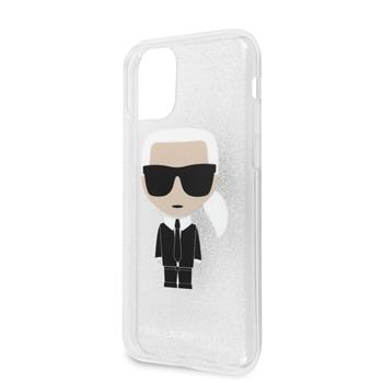 Pouzdro Karl Lagerfeld (KLHCN58TPUTRIKSI) Glitter Iconic pro Apple iPhone 11 Pro Silver