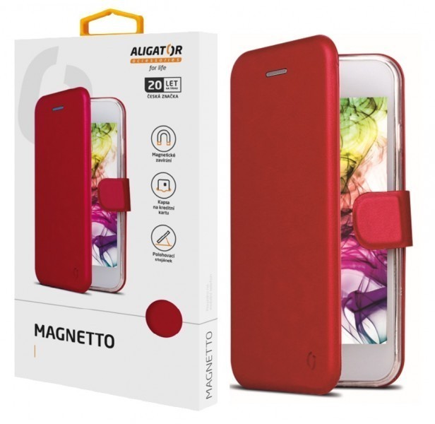 Pouzdro Aligator Magnetto pro Samsung Galaxy A02s červené