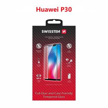 Tvrzené sklo Swissten Full Glue Color Frame pro Huawei P30 černé