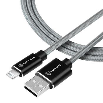 Datový kabel Tactical Fast Rope Aramid USB-A/Lightning MFI 2m šedý