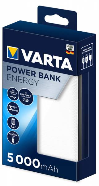 Powerbanka Varta Energy 5.000 mAh bílá