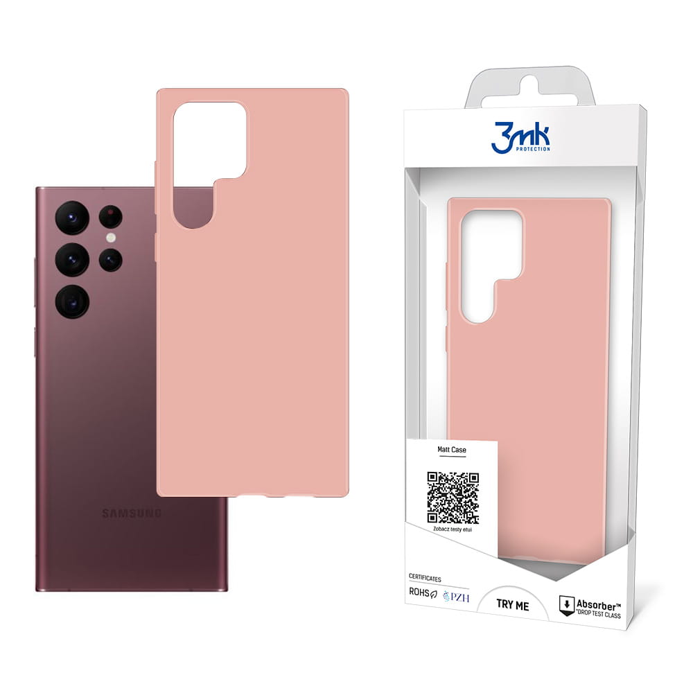 Pouzdro 3mk Matt Case pro Samsung Galaxy S22 Ultra růžové