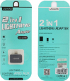 USAMS SJ096 Adapter Lightning/3,5mm- Lightning 2v1 šedý