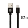 Datový kabel Swissten Textile USB-C 0.2m černý