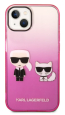Pouzdro Karl Lagerfeld (KLHCP14STGKCP) Gradient Karl and Choupette pro Apple iPhone 14 růžové