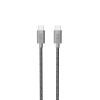 Nabíjecí kabel Epico (9915101300186) Fabric Braided USB-C na USB-C 1.8m 60W šedý