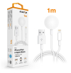Nabíjecí kabel Aligator (CHQ006) 2v1 pro Apple Watch a iPhone (Lightning) bílý