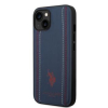 U.S. Polo PU Leather Stitched Lines Zadní Kryt pro iPhone 14 Plus Navy