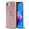 Guess PU Fixed Glitter 4G Metal Logo Zadní Kryt pro iPhone 16e Pink