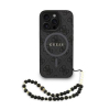 Guess PU Leather 4G Colored Ring Strap MagSafe Zadní Kryt pro iPhone 16 Pro Max Black