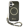 Guess IML Glitter Script Strap MagSafe Zadní Kryt pro iPhone 17 Black