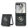 Guess PU 4G Metal Logo Zadní Kryt pro Samsung Galaxy Z Flip 8 Grey