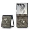 Guess PU 4G Metal Logo Zadní Kryt pro Samsung Galaxy Z Flip 8 Brown