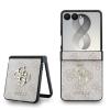 Guess PU 4G Metal Logo Zadní Kryt pro Samsung Galaxy Z Flip 8 Pink
