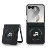 Karl Lagerfeld PU Karl and Choupette Heads Magnetic Zadní Kryt pro Samsung Galaxy Z Flip 8 Black