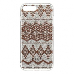 Pouzdro Guess (GUHCP7LTGTA) Ethnic Chic Tribal 3D TPU Taupe iPhone 7/8 Plus