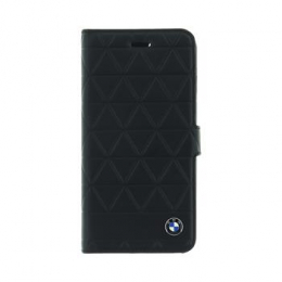 Pouzdro BMW (BMFLBKPXHEXBK) Hexagon Leather Book Apple iPhone X/Xs černé