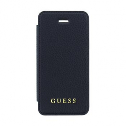 Pouzdro Guess (GUFLBKPSEIGLTBK) Iridescent Book pro Apple iPhone 5/5S/SE černé