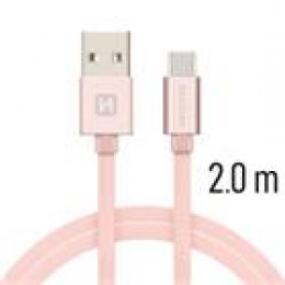 Datový kabel Swissten Textile USB-C 2.0m zlatý