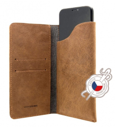 Pouzdro FIXED Pocket Book pro Apple iPhone 6 Plus/6S Plus/7 Plus/8 Plus/XS MAX hnědé