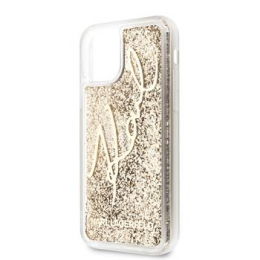 Pouzdro Karl Lagerfeld (KLHCN58TRKSGO) Glitter Signature pro Apple iPhone 11 Pro Gold