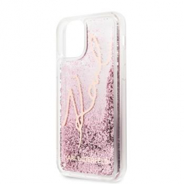 Pouzdro Karl Lagerfeld (KLHCN58TRKSRG) Glitter Signature pro Apple iPhone 11 Pro Pink