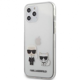 Pouzdro Karl Lagerfeld (KLHCP12LCKTR) Karl&Choupette pro Apple iPhone 12 Pro MAX čiré