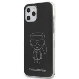 Pouzdro Karl Lagerfeld (KLHCP12MPCUMIKBK) Metallic Iconic Outline pro Apple iPhone 12/12 Pro černé