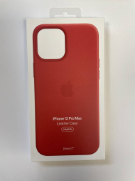 Pouzdro Apple (MHKJ3ZM/A) Leather Case (MagSafe) pro Apple iPhone 12 Pro MAX Product RED