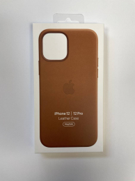 Pouzdro Apple (MHKF3ZM/A) Leather Case (MagSafe) pro Apple iPhone 12/12 Pro sedlově hnědá