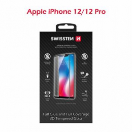 Swissten Tvrzené Sklo 3D Full Glue pro Apple iPhone 12/12 Pro