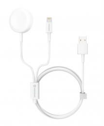 Nabíjecí kabel Swissten Wireless pro Apple Watch a Apple iPhone 2v1 bílý