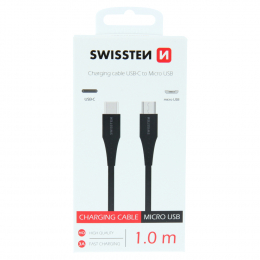 Datový kabel Swissten USB-C na Micro USB 1m černý
